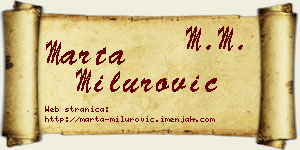 Marta Milurović vizit kartica